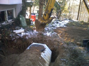 New Plastic Tank Carefully Backfilled